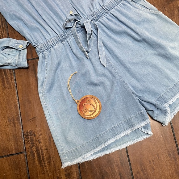 Melissa Nepton “Malo” Long Sleeve Short Denim Romper - Picture 6 of 12